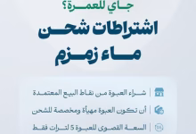 الحج والعمرة تُحدّد ضوابط شحن مياه زمزم مع المعتمرين المغادرين 13 public 1